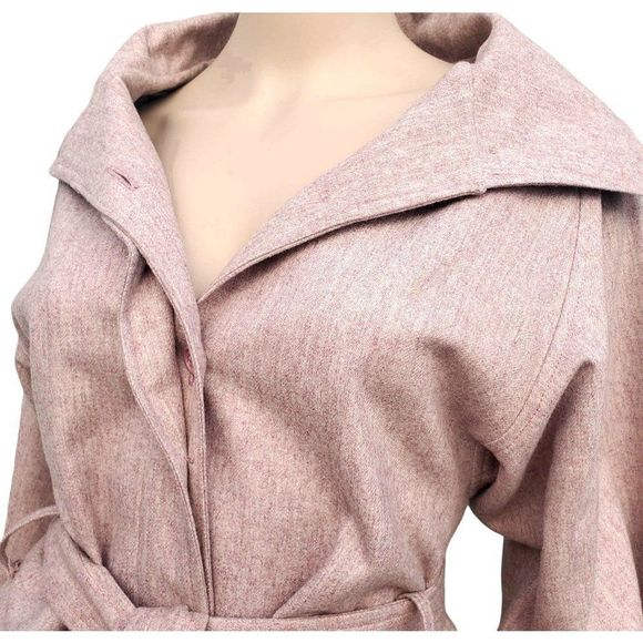 Vintage Pink Skirt Suit 70s Wool Office Wear M 8 10 Junior Belle - Picture 3 of 16